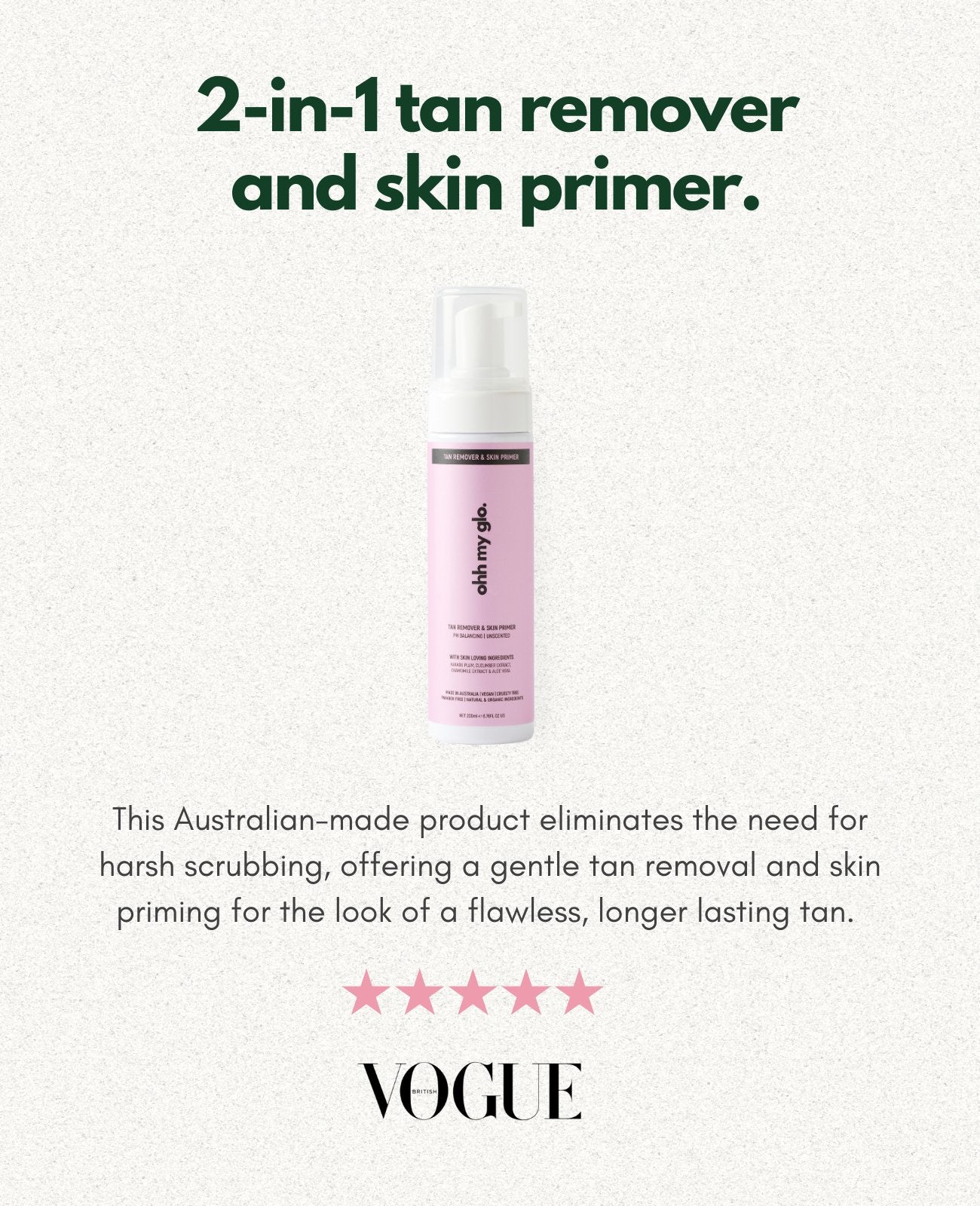 Tan Remover & Skin Primer - as seen in Vogue