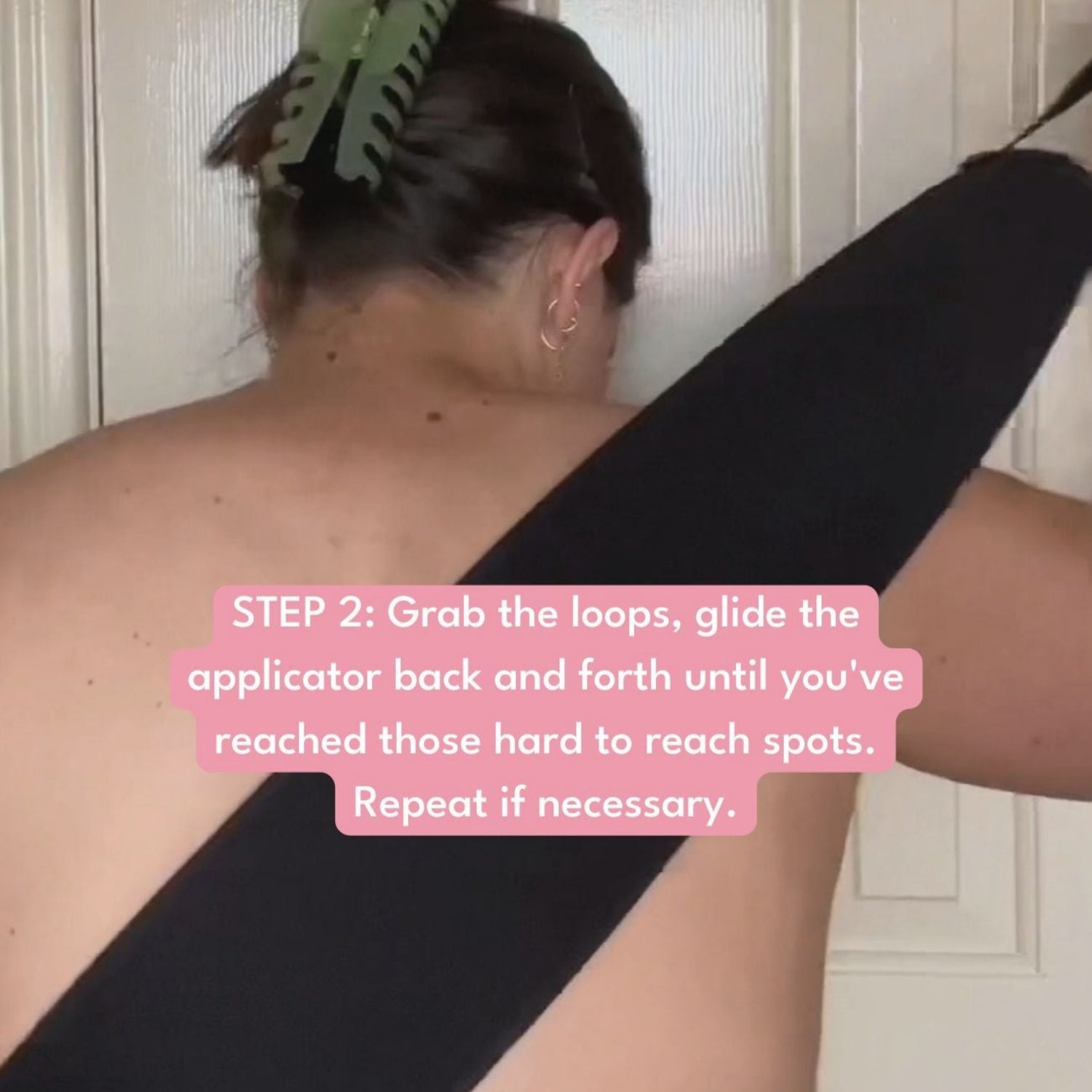 Ohh My Glo Back Tan Applicator retail packaging with black and pink design