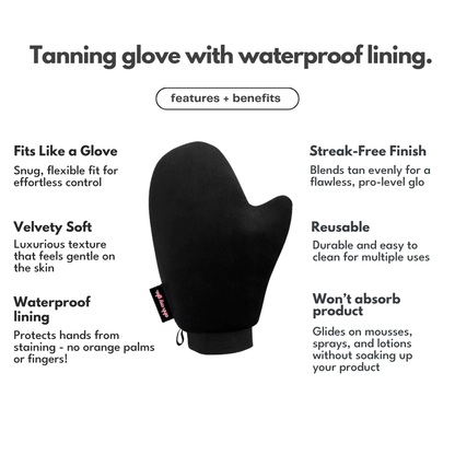 Ohh My Glo Tanning Mitt features and benefits infographic