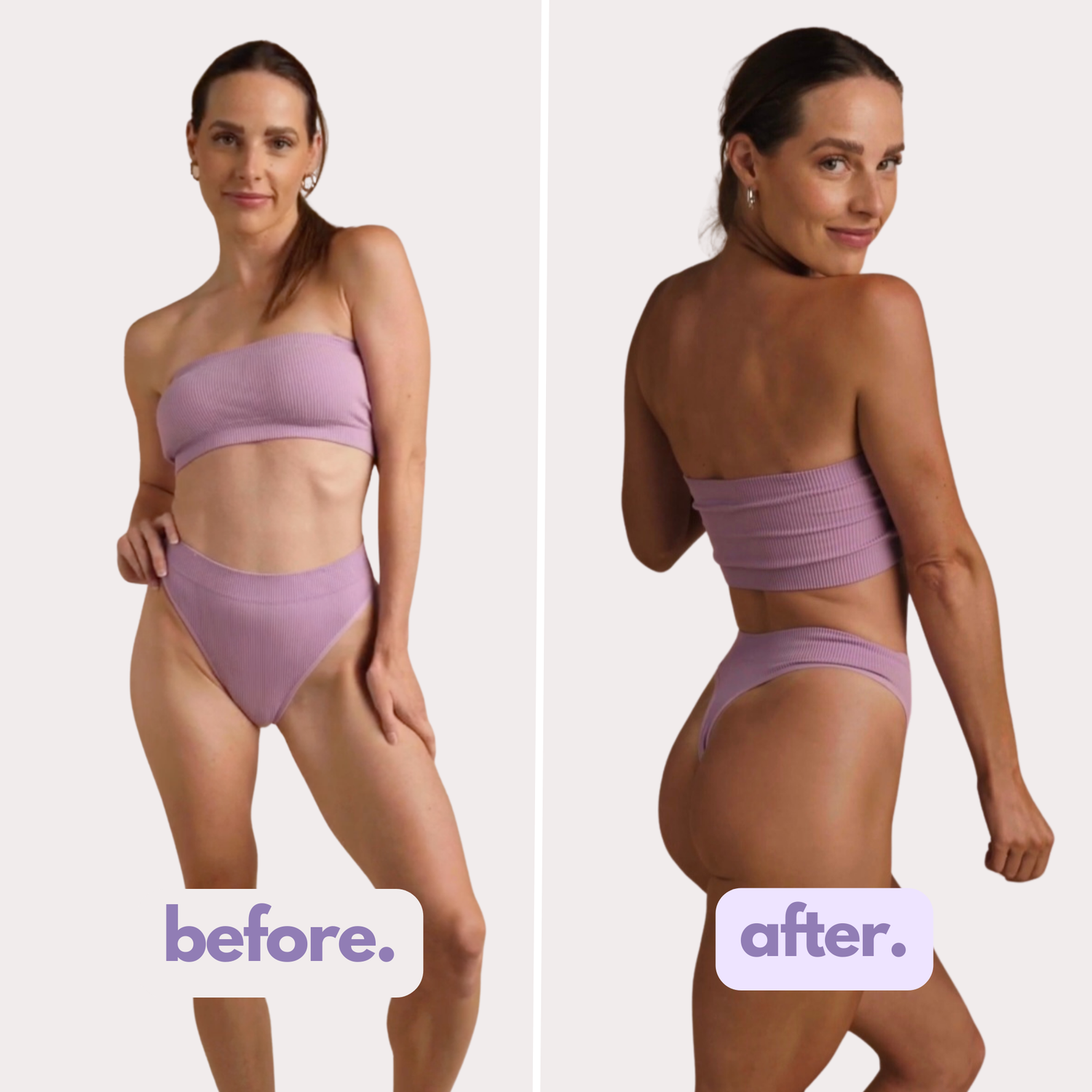 before and after ultra dark purple base